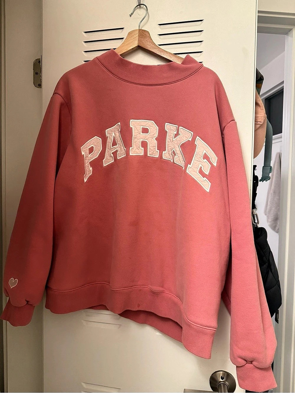 PARKE 2025 pink breast cancer mockneck fleece XXL